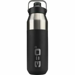 360° degrees Wide Mouth Insulated Drink Bottle with Sipper Cap 750ml black