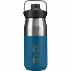 360° degrees Wide Mouth Insulated Drink Bottle with Sipper Cap 550ml denim