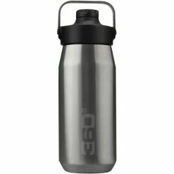 360° degrees Wide Mouth Insulated Drink Bottle with Sipper Cap 550ml silver