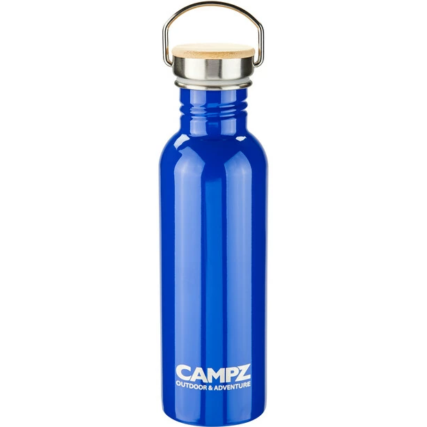 CAMPZ Bottle with Bamboo Cap 750ml blue 3 CAMPZ Bottle with Bamboo Cap 750ml blue
