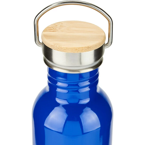 CAMPZ Bottle with Bamboo Cap 750ml blue 4 CAMPZ Bottle with Bamboo Cap 750ml blue - Image 2
