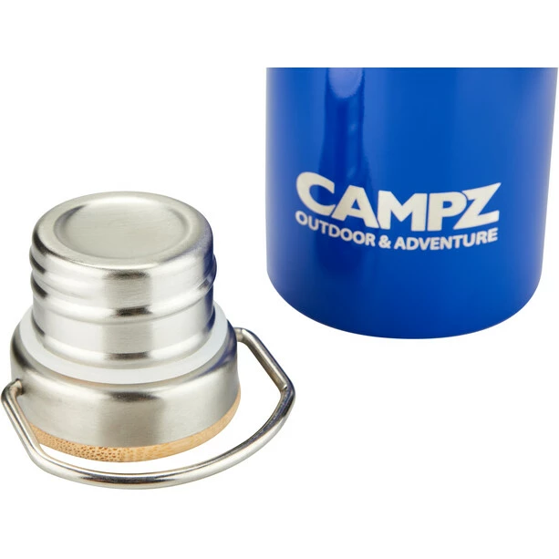 CAMPZ Bottle with Bamboo Cap 750ml blue 6 CAMPZ Bottle with Bamboo Cap 750ml blue - Image 4