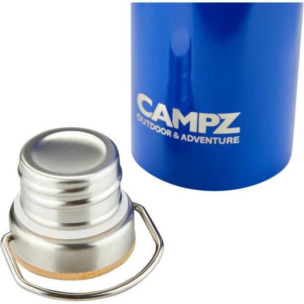 CAMPZ Insulated Bottle with Bamboo Cap 750ml blue 6 CAMPZ Insulated Bottle with Bamboo Cap 750ml blue - Image 4