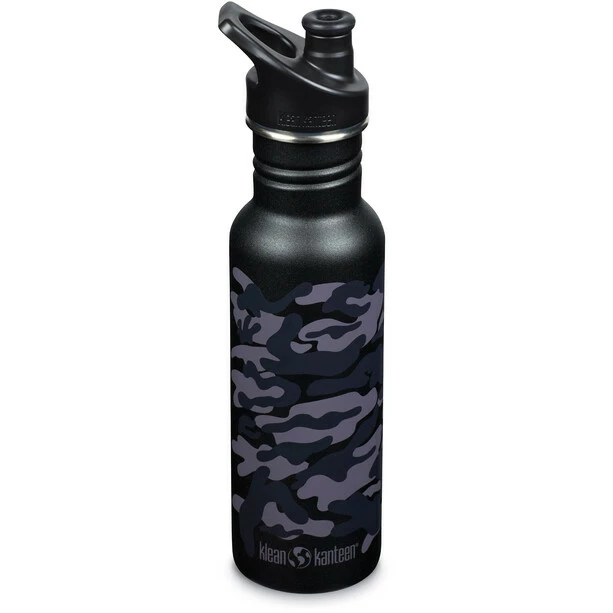 Klean Kanteen Classic Narrow Bottle 532ml with Sport Cap black camo 3 Klean Kanteen Classic Narrow Bottle 532ml with Sport Cap black camo