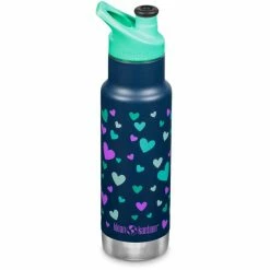 Klean Kanteen Classic Narrow VI Bottle 355ml with Sport Cap Kids navy hearts